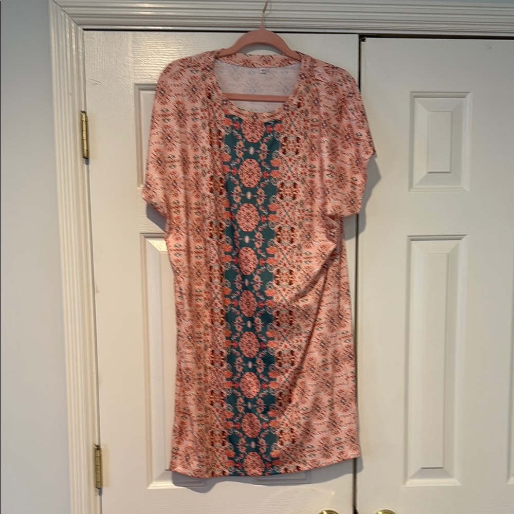 Floral Patterned Dress in Pink and Blue